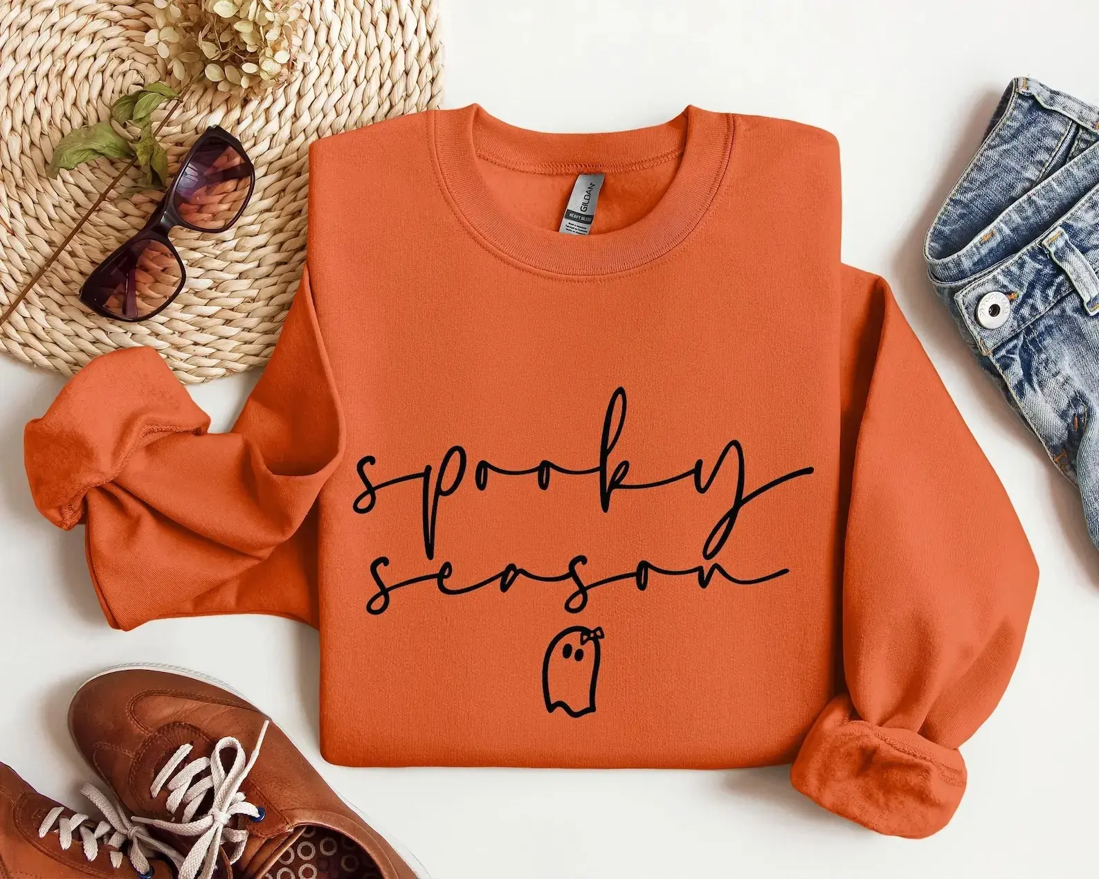 Cute Spooky Season Sweatshirt,Halloween Sweatshirt, Womens Halloween Sweatshirt, Cute Fall Sweater, Gift For Halloween, Spooky Season Shirt
