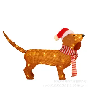 Dachshund Dog Christmas Garden Decoration Light Outdoor Dog Light Up Outdoor Figure