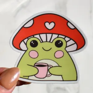 Frog Sticker | Adorable Animal Sticker, Durable Vinyl Waterproof Sticker, UV Safe Sticker, Cute Groovy Girly Retro Sticker