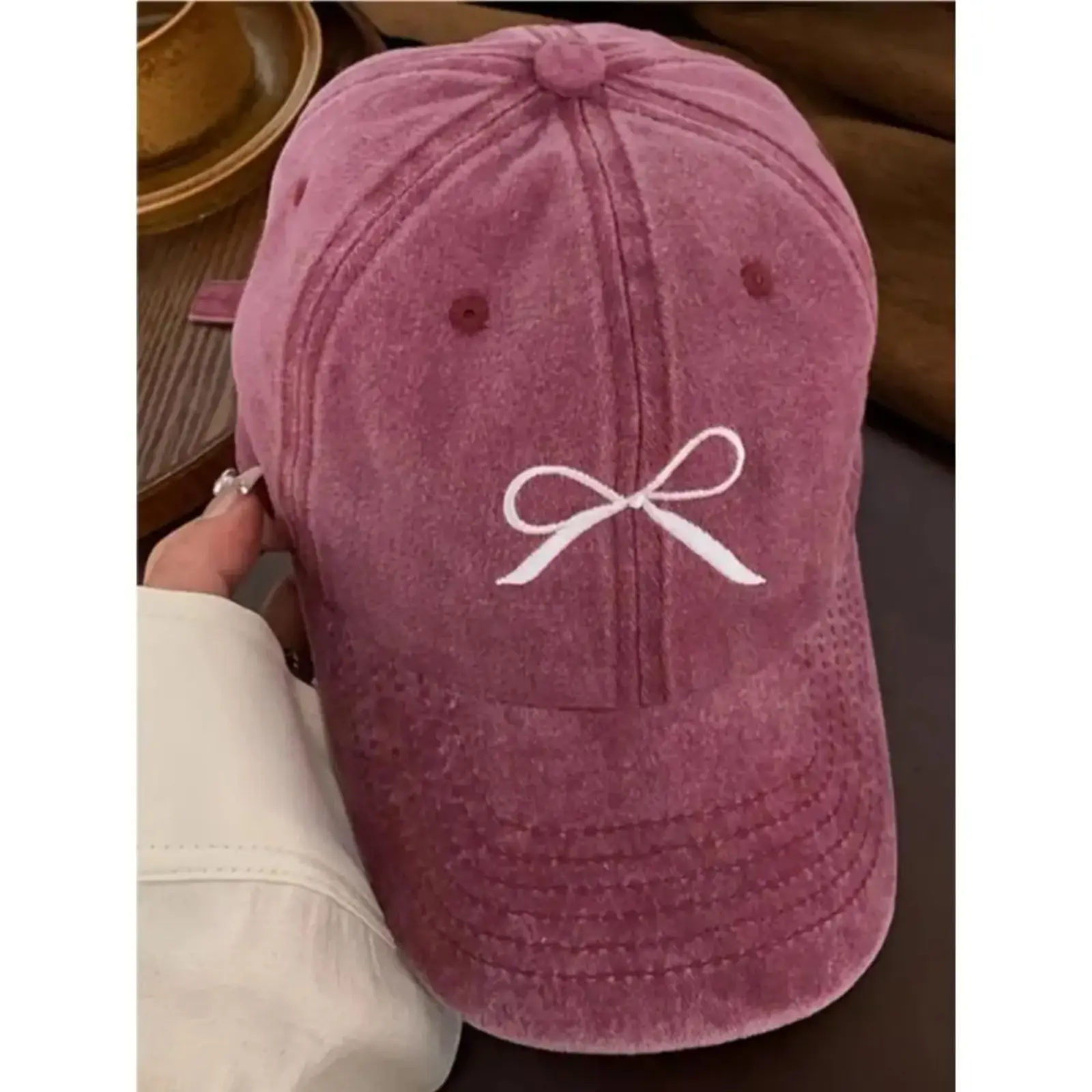 Women's Bow Embroidery Baseball Cap - Casual Sports Hat with Sporty Bow Look, Breathable Outdoor Sun Cover for Outdoor Activities, Daily Wear Accessory, Breathable Sun Hats, Embroidered Adjustable Caps, Outdoor Wear