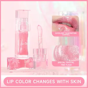 Color Changing Lip Oil Softening Lip Gloss For A 3D Look with Excellent Temperature Control & Special Crystal Fine Flash