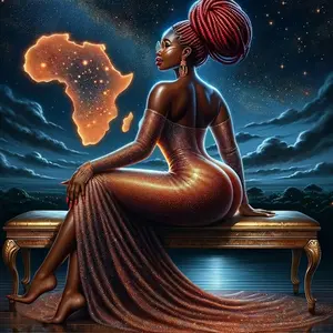 1pc 50x50cm DIY Vintage Africa Map And Sexy Woman Diamond Painting Portrait Full Round Diamond Mosaic Embroidery For Home Decor