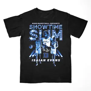 Isaiah Evans Duke Showtime Slam Basketball Graphic T-Shirt, Basic Soft Men's Tops For Fans