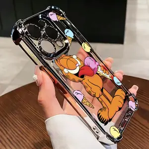Cute cartoon cat G-Garfields mobile phone case for iphone 16 15 14 13 12 11 Pro Max drop-proof transparent soft back cover Protection Protective