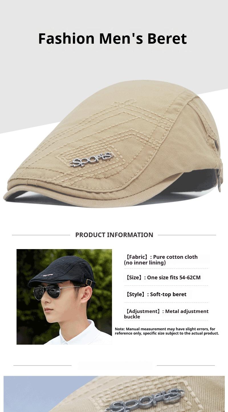 Men's Hats Outdoor Travel Baseball Cap British Style Baseball Cap Forward Beret Versatile Sun Hat