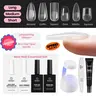 Beetles Pre-Building Instant Apex Fake Nails - Pre-Etched Thick Full Cover Acrylic, Square Stiletto Almond Coffin Shapes, DIY Nails at Home Manicure Art Gift for Women's Cuticles #Summervibes Outdoor Fun, Acrylic Fake Nails