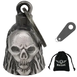 Dream Apparel Eagle Live to Ride Bell, Christmas/Halloween Bell,Cremlin/Cuardian Motorcycle Bell /MotorcycleKey Chain For Women Men W/Hanger Biker, Bell For Riders, Good Luck Riding Bell SpiritBell Moto Accessories