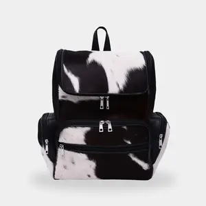 Toscana Cowhide Leather Backpack for Travel - 15" Laptop Compartment, Padded Sleeve, Zip Pockets, Handcrafted, Sustainable, Unique Pattern