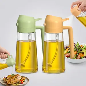 16oz/470ml Glass Olive Oil Sprayer,for Cooking –  2 in 1 Olive Oil Dispenser Bottle,  Food Grade Premium Spray Bottle,for Kitchen Gadgets, for Salad,  Frying,  BBQ,Air Fryer Accessories,Portable, Utensils