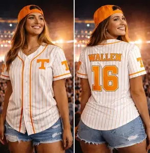Country Music Baseball Jersey, Wallen Vol 98 Jersey, World Tour 2026 Concert Jersey, Baseball Jersey Shirt, Classic Button Front Style, Trendy Streetwear