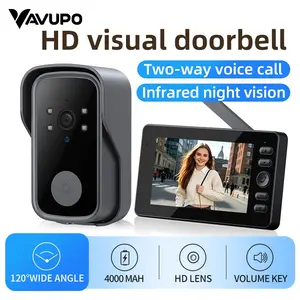 HD Video Doorbell with Two-Way Audio, IR Night Vision, 120° Wide Angle, 4000mah Battery, Adjustable Volume, Home Security Monitor