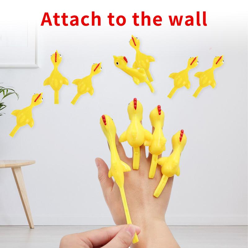 20 Pcs Slingshot Chicken Finger Toys – Flying Sticky Rubber Chickens for Kids, Boys & Girls, Birthday, Halloween, Easter, Xmas & Christmas Gifts