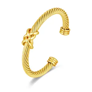 Aprilery Woven Golden Cuff Bracelet – Elegant Braided Patterns with Textured Detailing