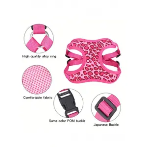 1pc Leopard Pet Harness Set,Adjustable Lightweight Pet Harness For Small Medium Dogs And Cats
