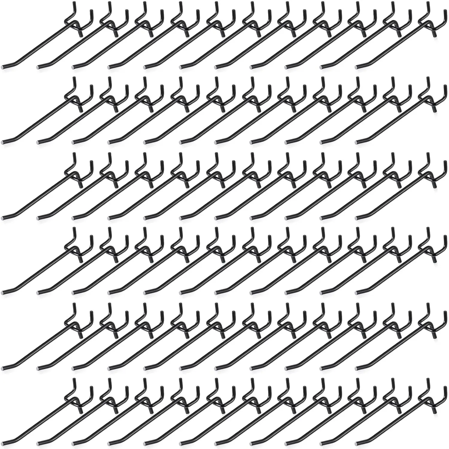 Shimeyao 100 Pcs Peg Board Shelving Hooks Stainless Steel Hanging Board Pegs Wall Display Hooks Bulk for 1/8 1/4 Garage Storage Organizer Accessories (4 Inch,Black)