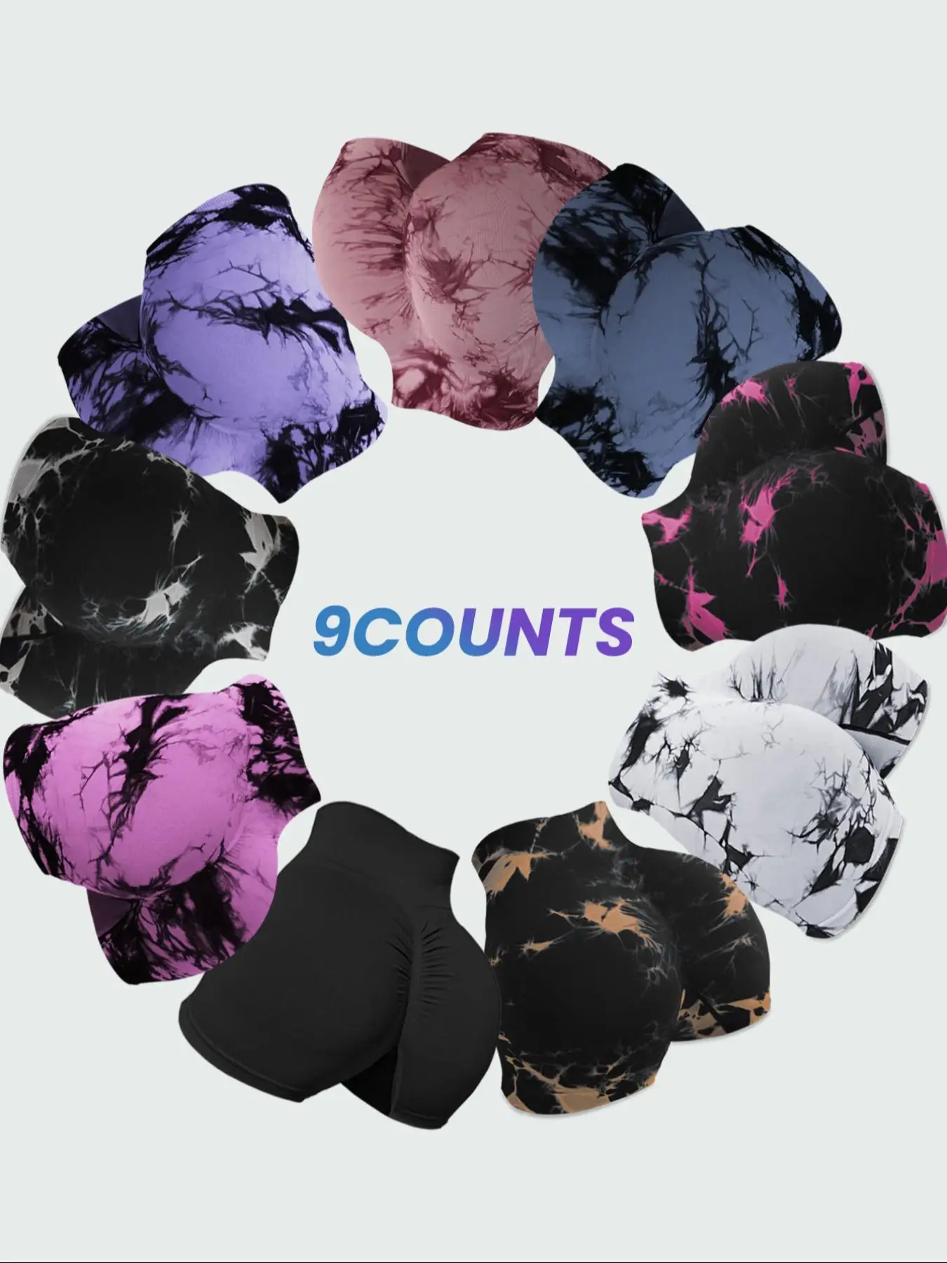 Women's Tie Dye High Waist Sports Shorts, Casual Comfy Breathable Skinny Shorts for Yoga Gym Workout Running, Ladies Sportswear for All Seasons