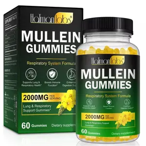 Mullein Gummies,Daily Respiratory Health Gummies 2000mg Mullein Leaf herb Extract , gummies for lung cleanse vitamins women