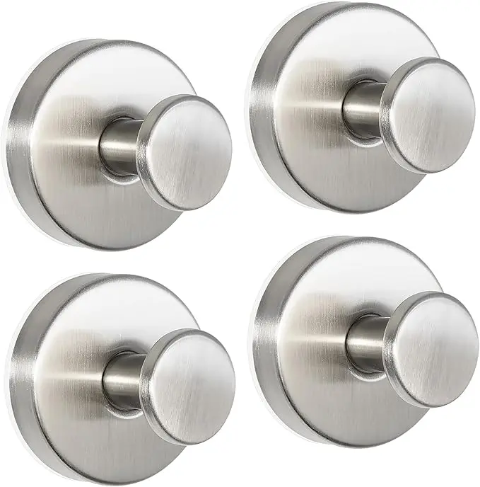 4 Pcs Rustproof Vacuum Suction Hooks, Waterproof Twist Lock Wall Hangers, No Damage for Home Storage