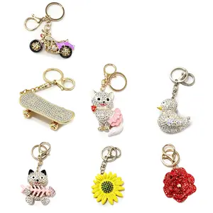 7Pcs Assorted Bling Rhinestone Keychains, Cute Sparkly Charms for Handbags, Backpacks & Keys, Ideal Gift for Women & Girls