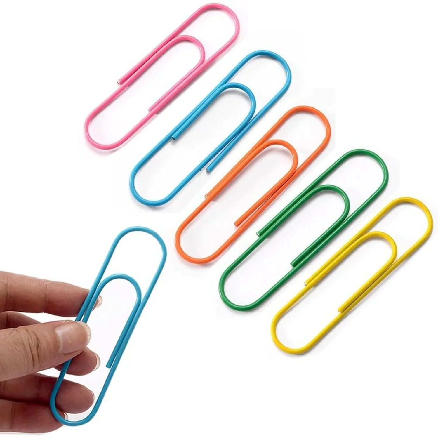 BronaGrand 4 Inch Extra Large Paper Clips Vinyl Coated, 25 Pieces Jumbo Giant Paper Clip,Mixed Colors