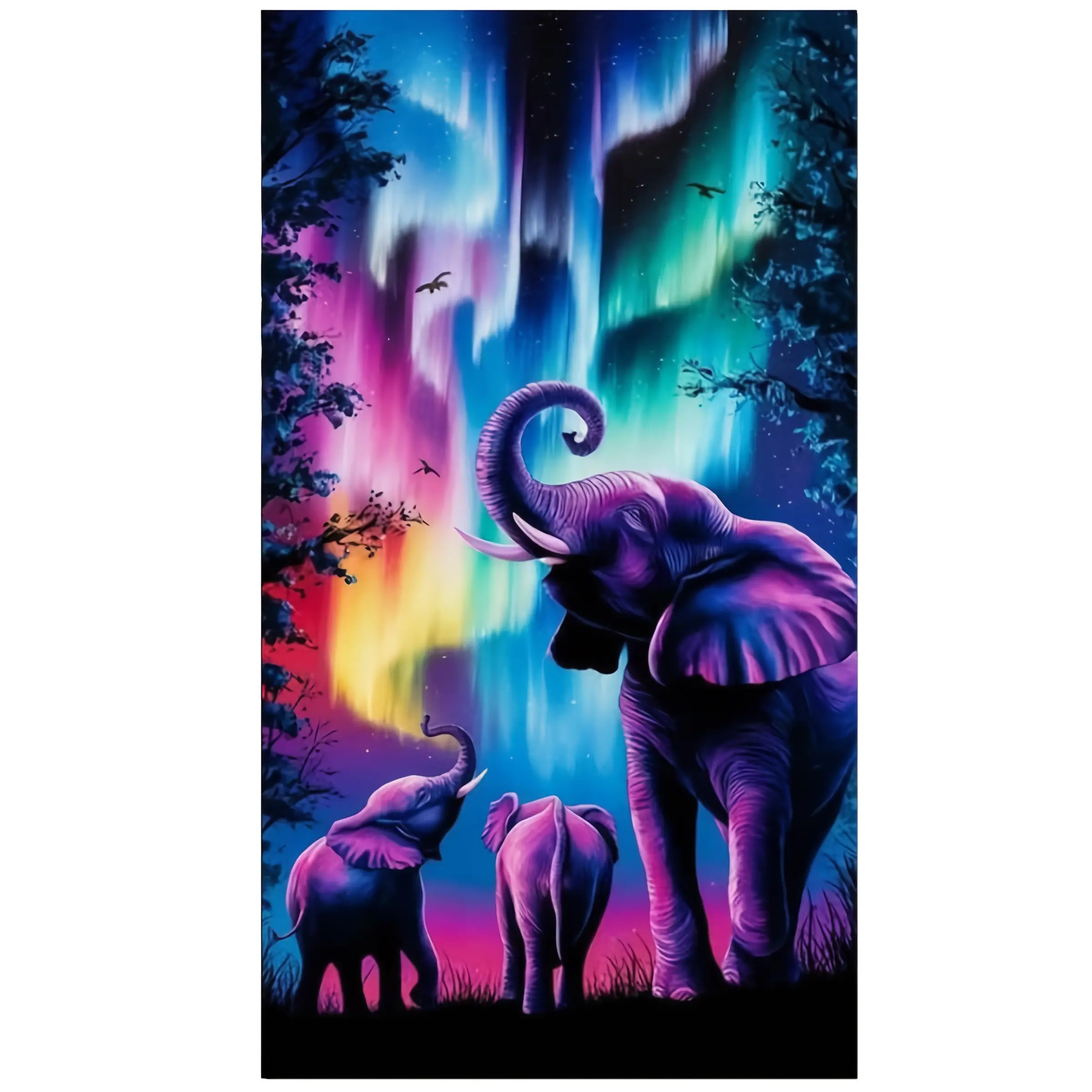 Large Size Aurora Diamond Painting Kits for Adults,DIY 5D Elephant Diamond Art Kits for Beginner,Diamond Mosiac kits,Full Drill Diamond Dots,Gem Art and Crafts Home Decor 15.7x27.5inch
