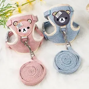Small Pet Harness and Leash Set, Adjustable Mesh Vest for Cats Rabbits Poodles, Walking Safety Accessory for Small Dogs and Kittens guinea pig