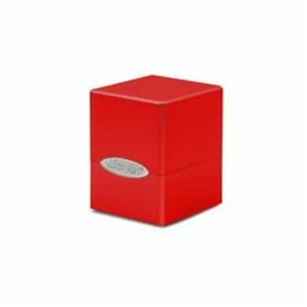 Ultra Pro ULP15587 Red Pacific Satin Cube Deck Box - Double-Sleeved Card Compatible, Easy Opening, Eclipse Sleeves Friendly, Ideal for Gaming On-the-Go, Highly Durable, Holds 100+ Cards, Secure Closure, Card Storage