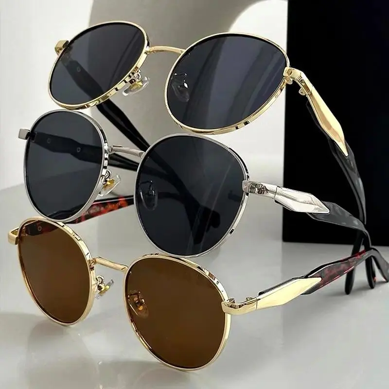 Women's Retro-Inspired Semi-Rimless Oversized Oval Metal Sunglasses - Lightweight Natural Material Frame, Minimalist Silhouette, Full UV Protection, Blue Light Blocking Lenses, Durable for Summer Travel, UV-Resistant Eyewear, Uv-Resistant Women's Sunglass