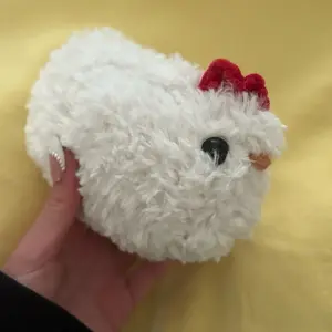 Handmade crochet fluffy chicken