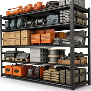 72-Inch Upgraded H-Type Heavy Duty Garage Shelving, 3500 LBS 5-Tier Adjustable Metal Storage Rack with Anti-Fall Rails, Ideal for Industrial Warehouse & Basement