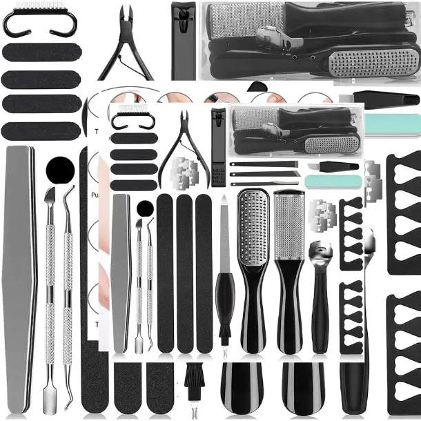 36 in 1 Pedicure Kit, Professional Pedicure Tools Foot Rasp Foot Dead Skin Remover for Home & Salon Care Manicure Nail Cutics Cuticle Pusher