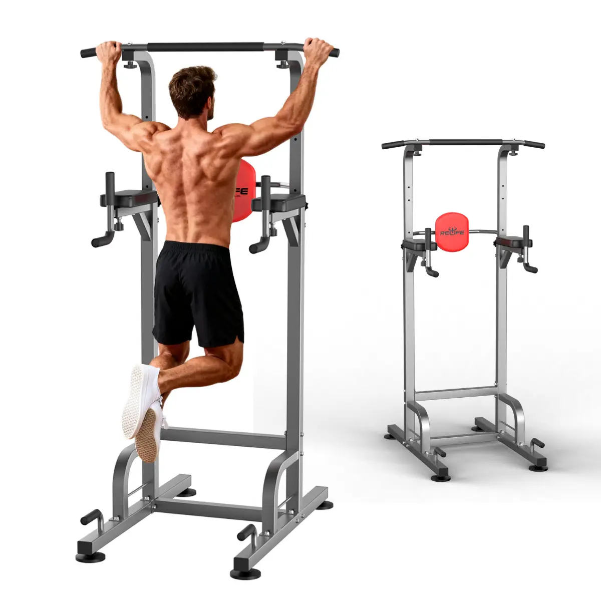 RELIFE REBUILD YOUR LIFE Power Tower Pull Up Bar Station - 400 lb