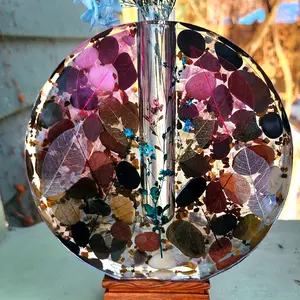 Bud Vase - Precious Gems & River Rock * OOAK * optional led light base * unique handmade propagation station