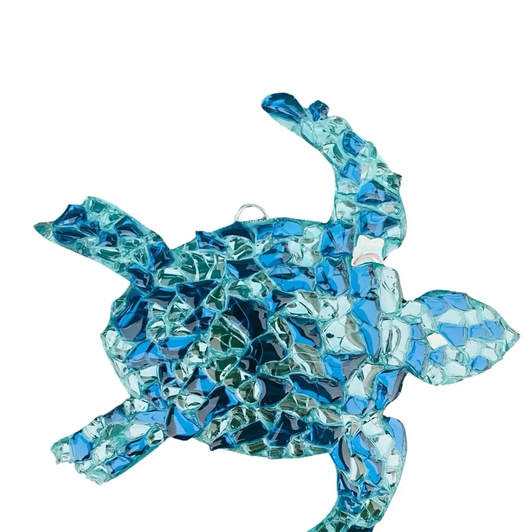 Coastal Turtle glass art