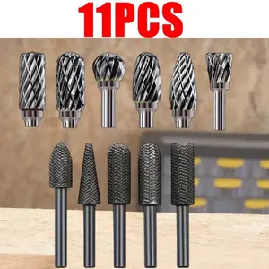 11-Piece Upgraded Planer Blade Set, Dual-Cut Rotating Cutting Blades for Grinding Polishing Carving Steel Wood Metal Stone Tile - Fits Electric Drill