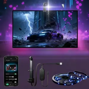 TV LED Backlight Strip Camera, Fits 32-85 Inch Screens, Syncs with Screen and Music, RGB Color Changing, Smart APP Control, USB Power