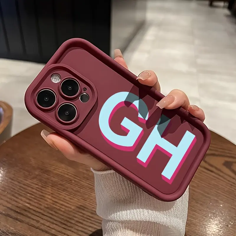 Personalized Customized Name Initials Letters DIY Phone Case Compatible with iPhone 17/16/15/14/13/12/11/ProMax/Air/Plus, Samsung Galaxy S series Big Letters Fashionable Soft Shockproof Case Phone Case Gift Cover 17 16 15 14 Plus