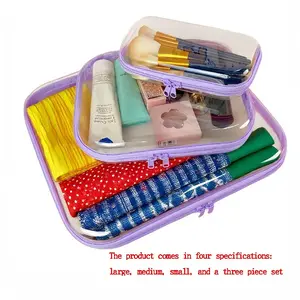 Transparent Storage Box Set, Toy Marker Makeup Organizer Bag, Cosmetic Storage Box, Home Socks Underwear Zipper Desktop Container, Universal Use, Multifunctional Organizer