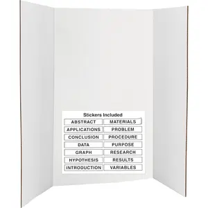 White Tri-Fold Presentation Board 28" X 40" Corrugated Tabletop Display Exhibition Board Lightweight and Portable with Smooth Surface  for School Projects and Business presentations - by