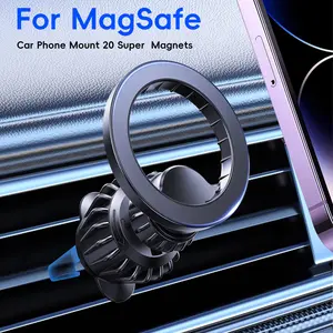 MagSafe Car Mount - [Upgraded N55 Strongest Magnets] Magnetic Car Phone Mount, Air Vent Phone Holder Car, Hands Free Cell Phone Holder Clip Car Accessories fit iPhone 17 16 15 14 13 Pro Plus Max Android Black