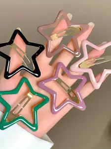 40pcs Hollow Out Star Hair Clips, Star Barrettes, Y2K Minimalist Style, Suitable for Braids, Buns, Ponytails, 1.18 Inch, Daily & Special Occasions, Colorful