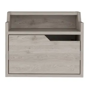 【GOOGREAT】Floating Nightstand Chester, Bedroom, Light Gray