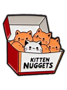 Adorable Box Cat Cartoon Animal Badge Pin, Unique Brooch for Men Women Daily Clothing Decoration, Perfect Gift for Family Friends, Durable Metal Pins