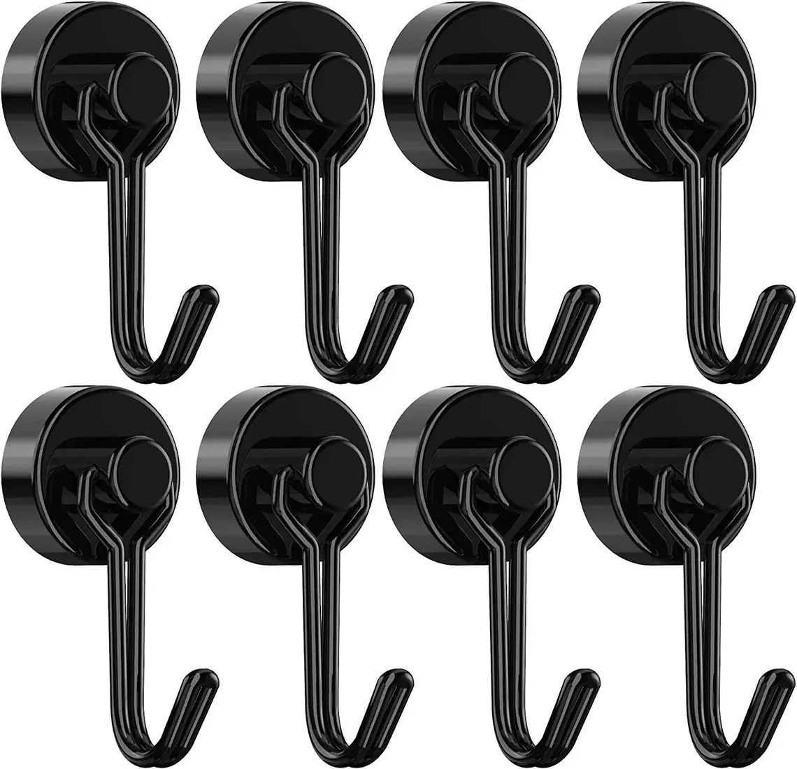 Magnetic Hooks, Heavy-Duty 30LBS Neodymium Rust-Proof Hooks for Indoor/Outdoor Use, Fridge, Grill, Kitchen, Keys, Organizer, Cabinet, Stainless Steel
