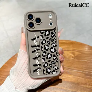 Leopard print MAMA Pattern Phone Case , Soft Silicone Tpu Protection and Shockproof For iPhone 17 16 15 Pro Max 14 16Pro 13 12 11 Plus Air Cover