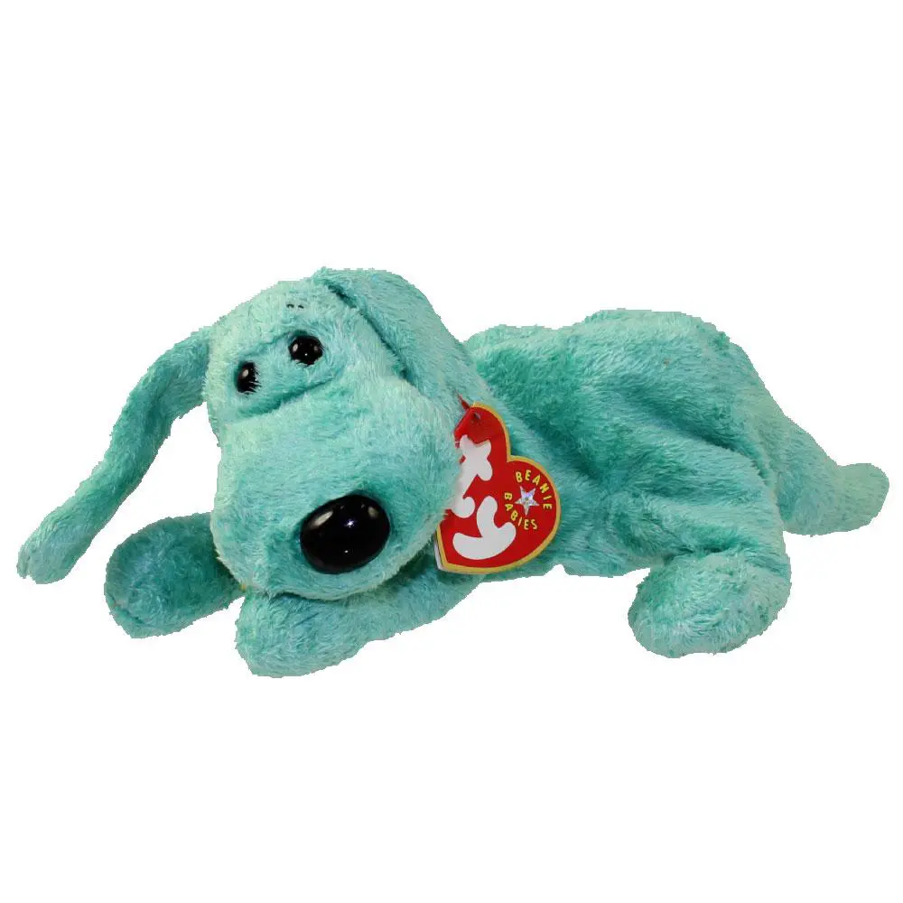 TY Beanie Baby - DIDDLEY the Green Dog (6.5 inch) (2000) - MWMTs