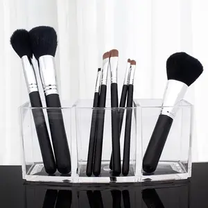 Clear Makeup Brush Organizer - Acrylic Cosmetics Brushes Storage Holder ,Makeup Organization Boxes Adjustable Halloween