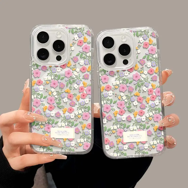 1PC High-transparency Magnetic Phone Case, Minimalist & Versatile Design. Material: Hard PC back panel, TPU bumper edges for iPhone 17/16/15/14/13/12/11 Pro Max, Plus DLPMA003002