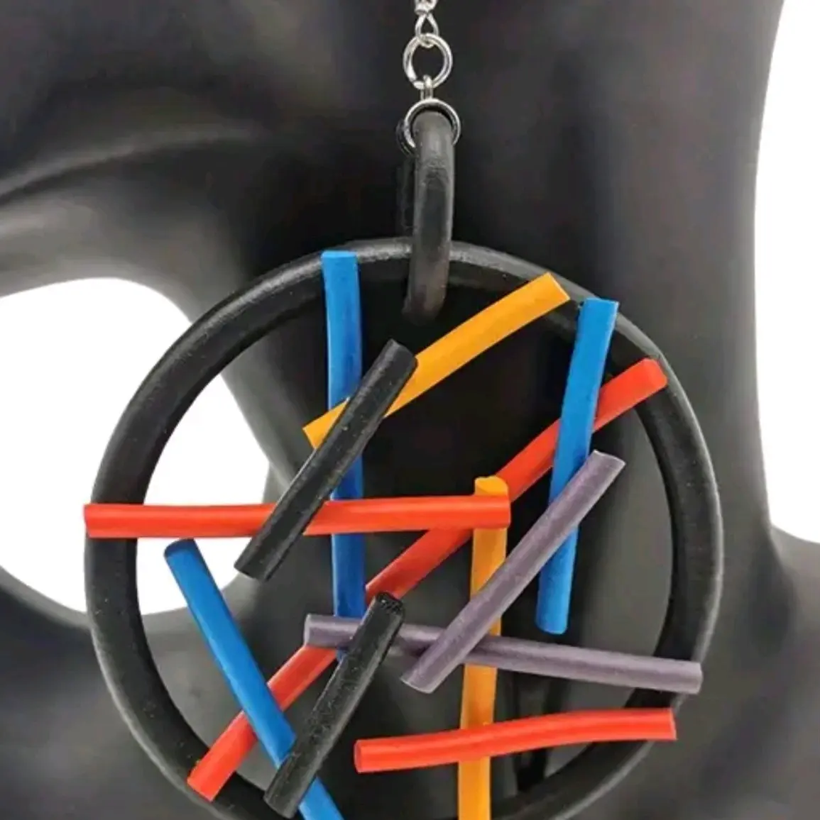 BLACK MULTI-COLORS ...Lightweight Rubber Tubing Fashion Earrings - Flexible and Comfortable, Available in Various Styles and Colors