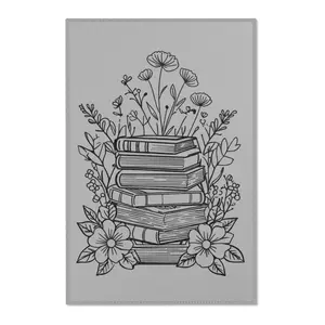 Books & Blooms Area Rug, Cozy Home Decor, Reading Nook Accessory, Gift for Book Lovers, Floral Design Rug